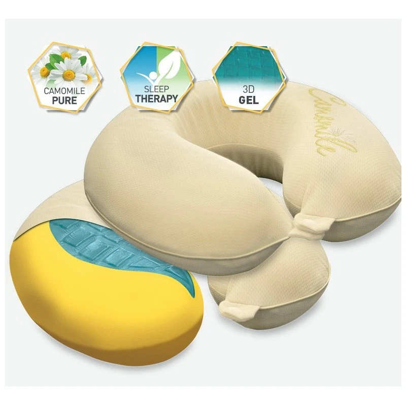 Възглавница SleepMe Travel Memory, Sleep Relax, За пътуване, Сваляща се калъфка, Миеща се, 29x30x10 см